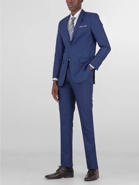 Men's Pocket Fit Blue Suit Jacket & Trousers